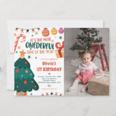 クリスマスワンダフルバースデーパーティーの写真 招待状 (正面)
