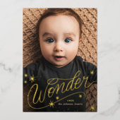 クリスマスワンダーハンドレタリング写真 箔シーズンカード (正面)