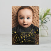 クリスマスワンダーハンドレタリング写真 箔シーズンカード (立ち正面)