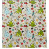 クリスマスワンダーランドおもしろい シャワーカーテン (正面)