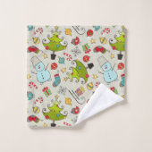 クリスマスワンダーランドおもしろい バスタオルセット (ウォッシュタオル)