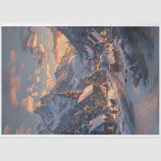 クリスマスワンダーランドで山のデコパージュ 薄葉紙 (正面)