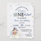 クリスマスワンダーランドファースト誕生日招待状 招待状 (正面)