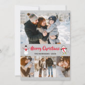 クリスマスワンダーランド雪だるまペンギン4写真 シーズンカード (正面)