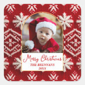 クリスマスワンフォトウィンターエレガントフェスティバル スクエアシール (正面)