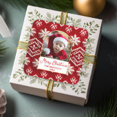 クリスマスワンフォトウィンターエレガントフェスティバル スクエアシール