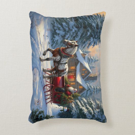 クリスマスワンホースライサンタ アクセントクッション (正面(垂直))