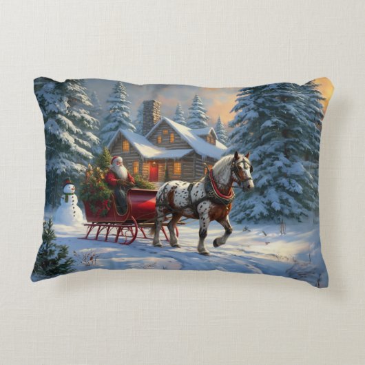 クリスマスワンホースライサンタ アクセントクッション (裏面)