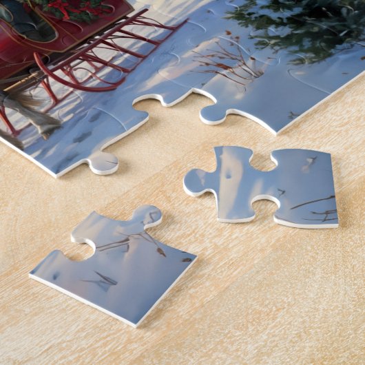 クリスマスワンホースライサンタ ジグソーパズル (側面)