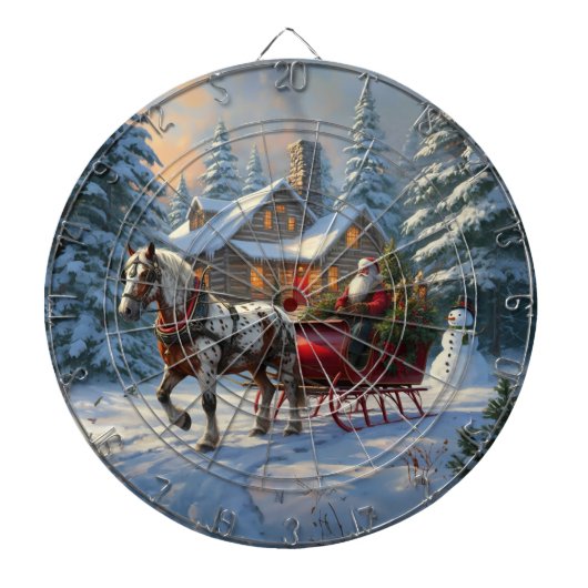 クリスマスワンホースライサンタ ダーツボード (正面)