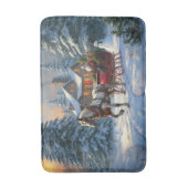 クリスマスワンホースライサンタ バスマット (正面縦)