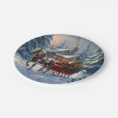 クリスマスワンホースライサンタ ペーパープレート (アングル)