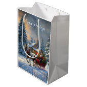 クリスマスワンホースライサンタ ミディアムペーパーバッグ (裏面アングル)