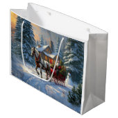 クリスマスワンホースライサンタ ラージペーパーバッグ (正面アングル)