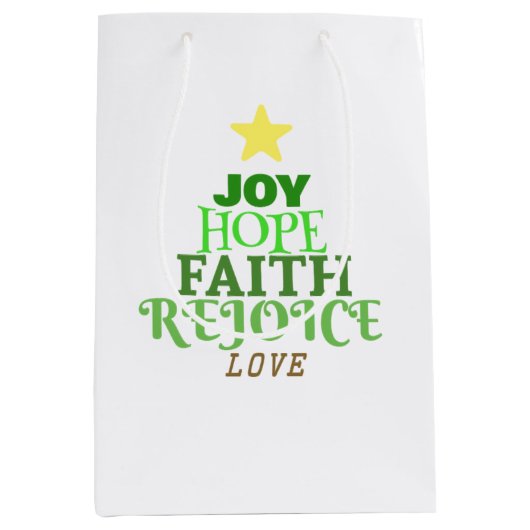 クリスマスワーズクリスマスツリー ミディアムペーパーバッグ (正面)