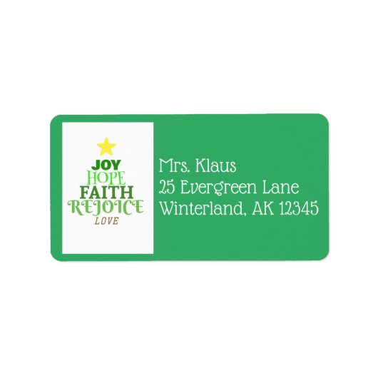 クリスマスワーズクリスマスツリー ラベル (正面)