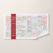 クリスマスワーズタパーソナライズされたオル ハンドタオル (ハンドタオル)