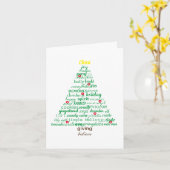 クリスマスワーズツリー – 4x6折り畳みカード カード (黄色い花)