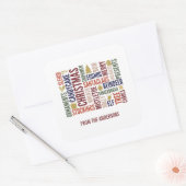 クリスマスワーズホリデーステッカー スクエアシール (封筒)