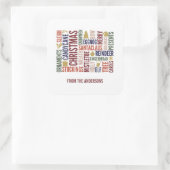 クリスマスワーズホリデーステッカー スクエアシール (バッグ)