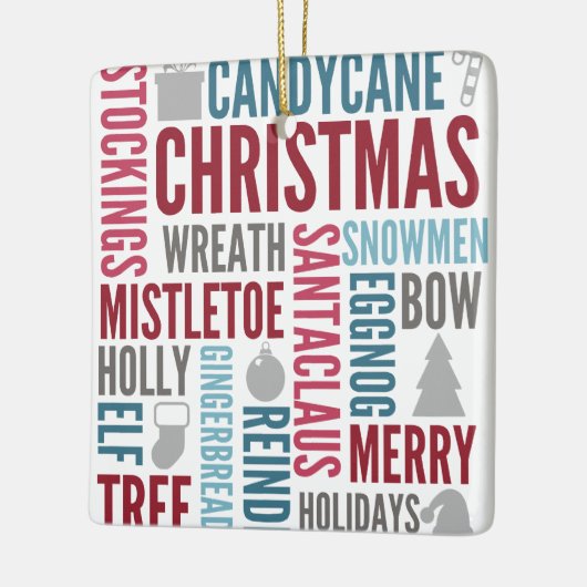 クリスマスワーズホリデーセラミックオーナメント セラミックオーナメント (左)