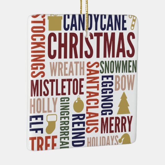 クリスマスワーズホリデーセラミックオーナメント セラミックオーナメント (右)