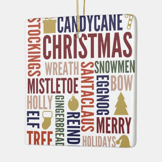 クリスマスワーズホリデーセラミックオーナメント セラミックオーナメント (左)