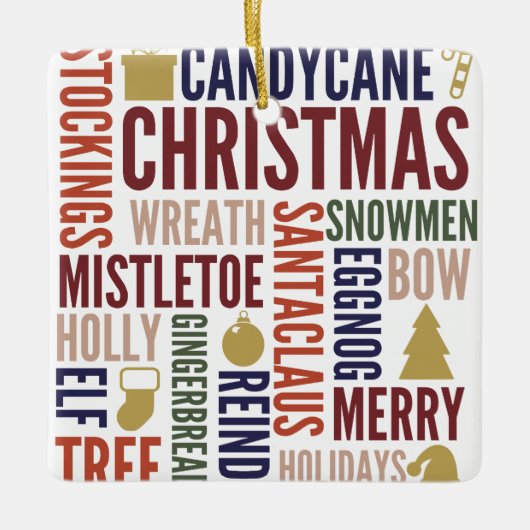 クリスマスワーズホリデーセラミックオーナメント セラミックオーナメント (正面)