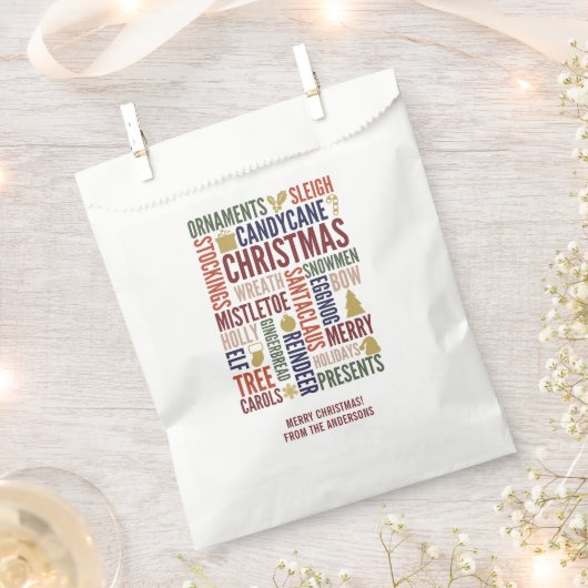クリスマスワーズホリデーフェイバーバッグ フェイバーバッグ (クリップ留めされた状態)