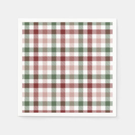 クリスマスワーズホリデーペーパーナプキン用のプレイド スタンダードカクテルナプキン