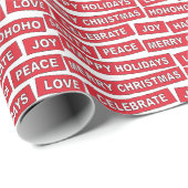 クリスマスワーズ赤と白ラッピング紙 ラッピングペーパー (ロールコーナー)