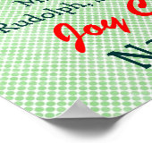 クリスマスワードことわざ引用文イン赤緑カスタム色 ポスター (角)