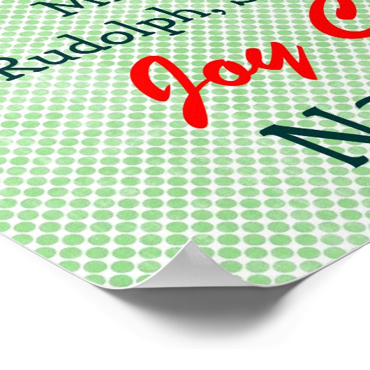 クリスマスワードことわざ引用文イン赤緑カスタム色 ポスター (角)