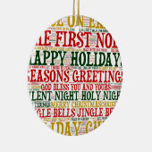 クリスマスワードアートクラウド2セラミックオーナメント セラミックオーナメント (右)