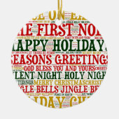 クリスマスワードアートクラウド2セラミックオーナメント セラミックオーナメント (正面)