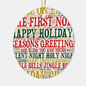 クリスマスワードアートクラウド2セラミックオーナメント セラミックオーナメント (左)
