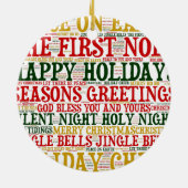 クリスマスワードアートクラウド2セラミックオーナメント セラミックオーナメント (裏面)