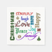 クリスマスワードアート スタンダードカクテルナプキン (正面)