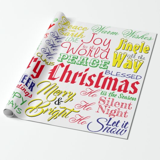 クリスマスワードアート ラッピングペーパー (アンロールド)