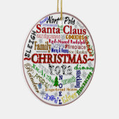 クリスマスワードアート（写真でパーソナライズ） セラミックオーナメント (右)