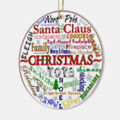 クリスマスワードアート（写真でパーソナライズ） セラミックオーナメント (左)