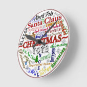 クリスマスワードアート – 壁時計 (傾斜)