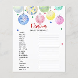 クリスマスワードスクランブルゲームカードフライヤー チラシ