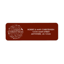 クリスマスワードタイポグラフィ円 ラベル