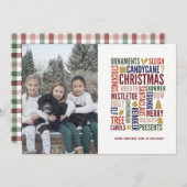 クリスマスワードホリデーフォトカード シーズンカード (正面/裏面)
