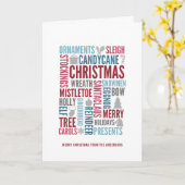 クリスマスワードホリデー挨拶カード カード (黄色い花)