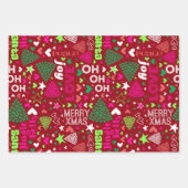 クリスマスワード包装紙シート ラッピングペーパーシート (正面)