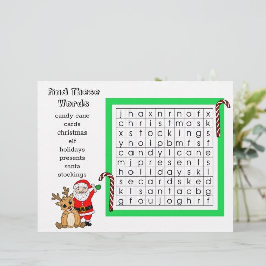 クリスマスワード検索とSanta Wishリストのアクティビティ (スタンド正面)