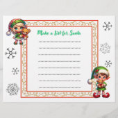 クリスマスワード検索とSanta Wishリストのアクティビティ (裏面)