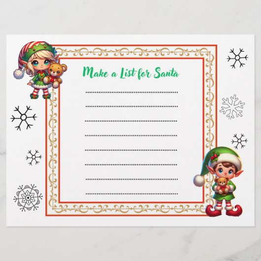 クリスマスワード検索とSanta Wishリストのアクティビティ (裏面)